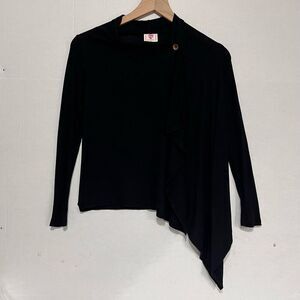 h.i.p. Crew Knit Wear   Black Lightweight Sweater   Sz S